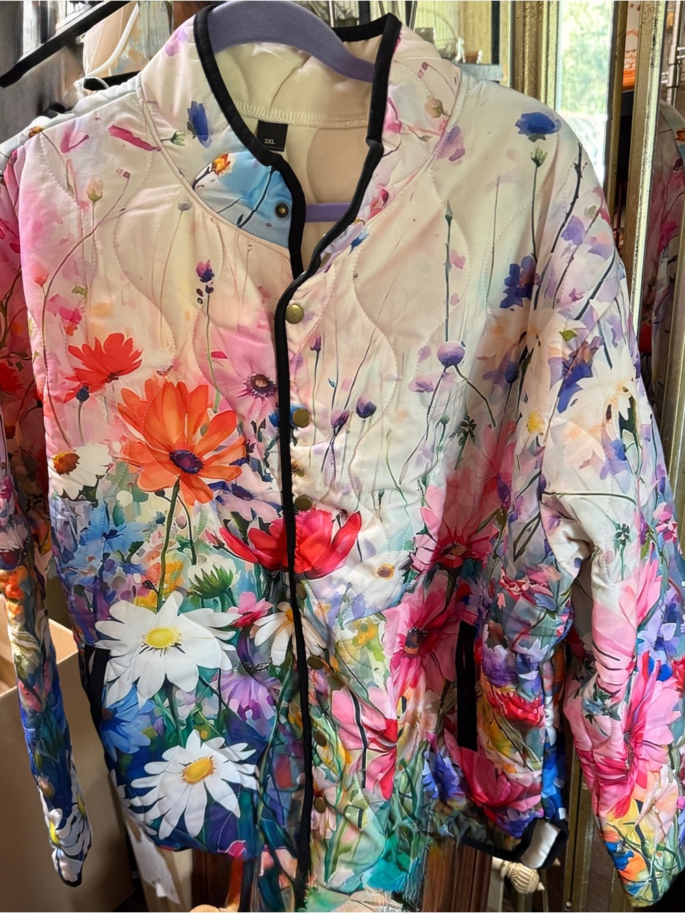 NWOT Boutique Kaia Vibrant Wildflower Quilted Jacket - 3XL